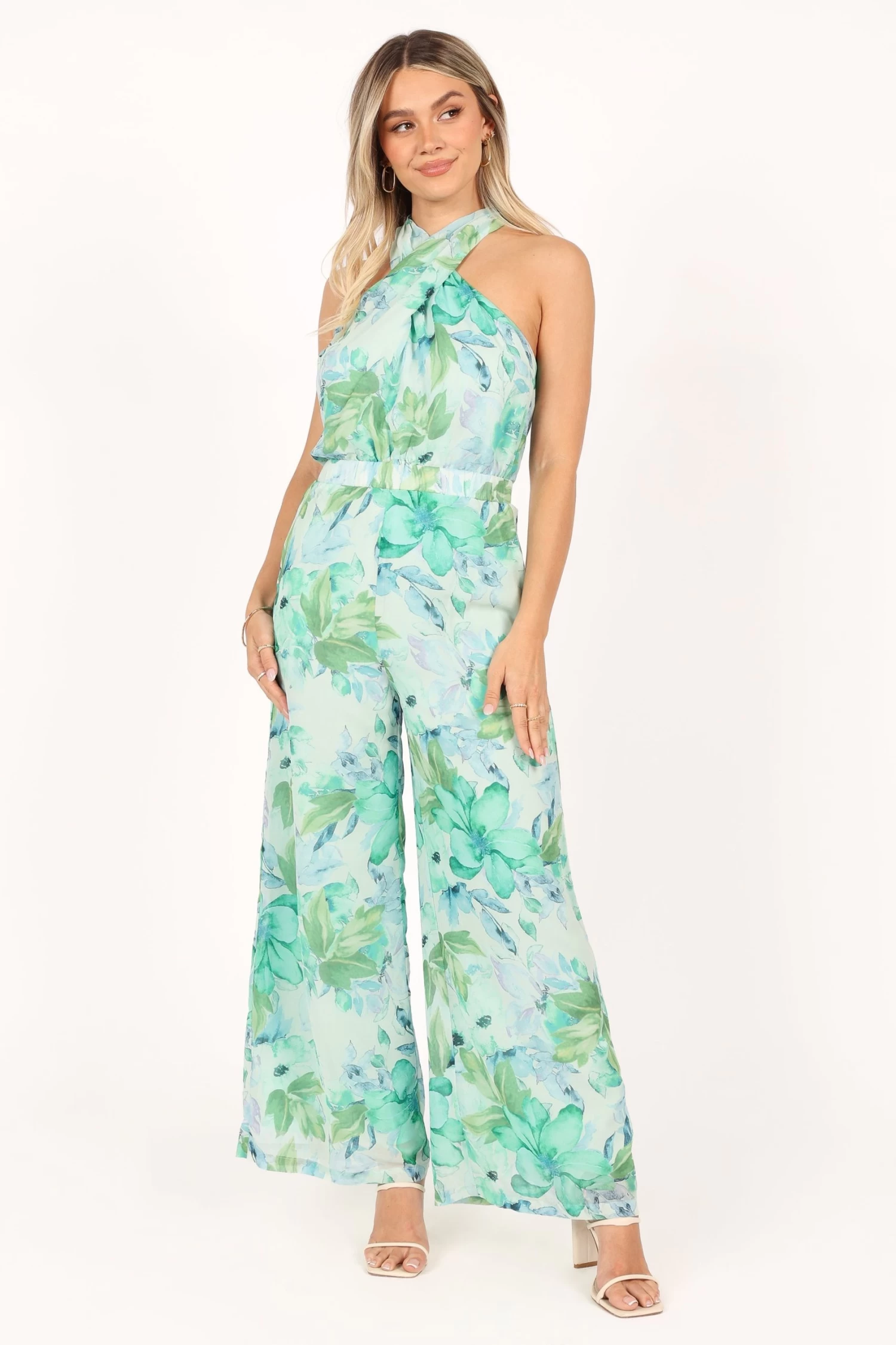 Stella Halter Jumpsuit - Green - Image 3