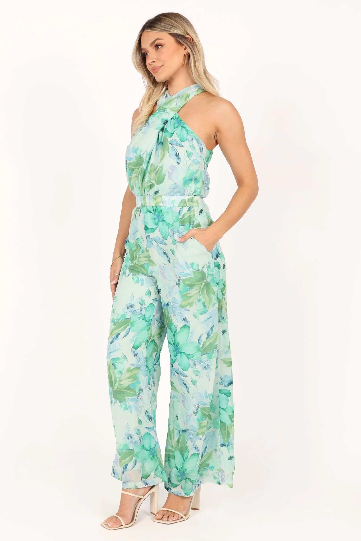 Stella Halter Jumpsuit - Green - Image 4