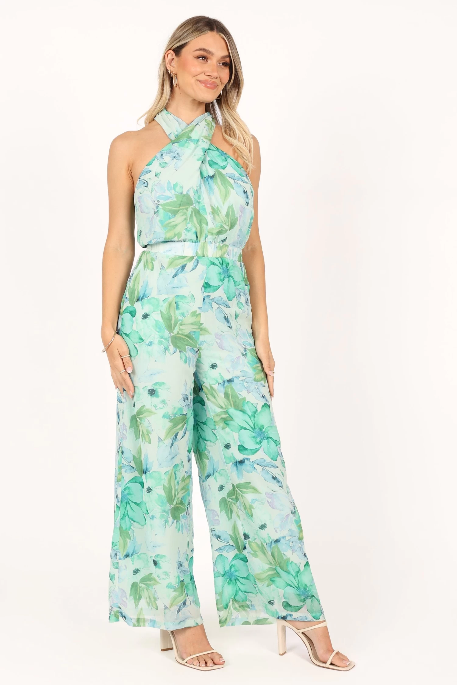 Stella Halter Jumpsuit - Green - Image 8