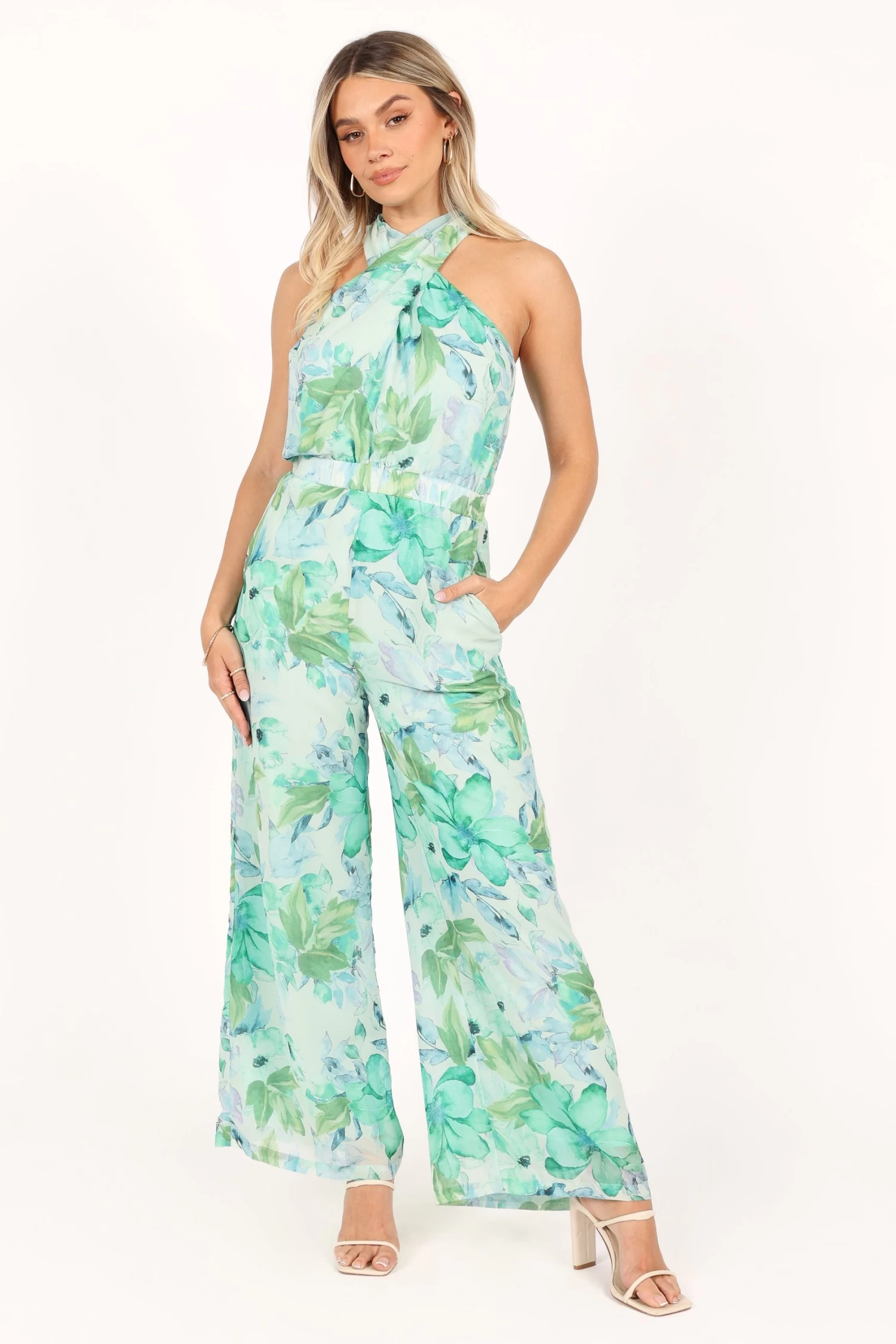 Stella Halter Jumpsuit - Green - Image 10