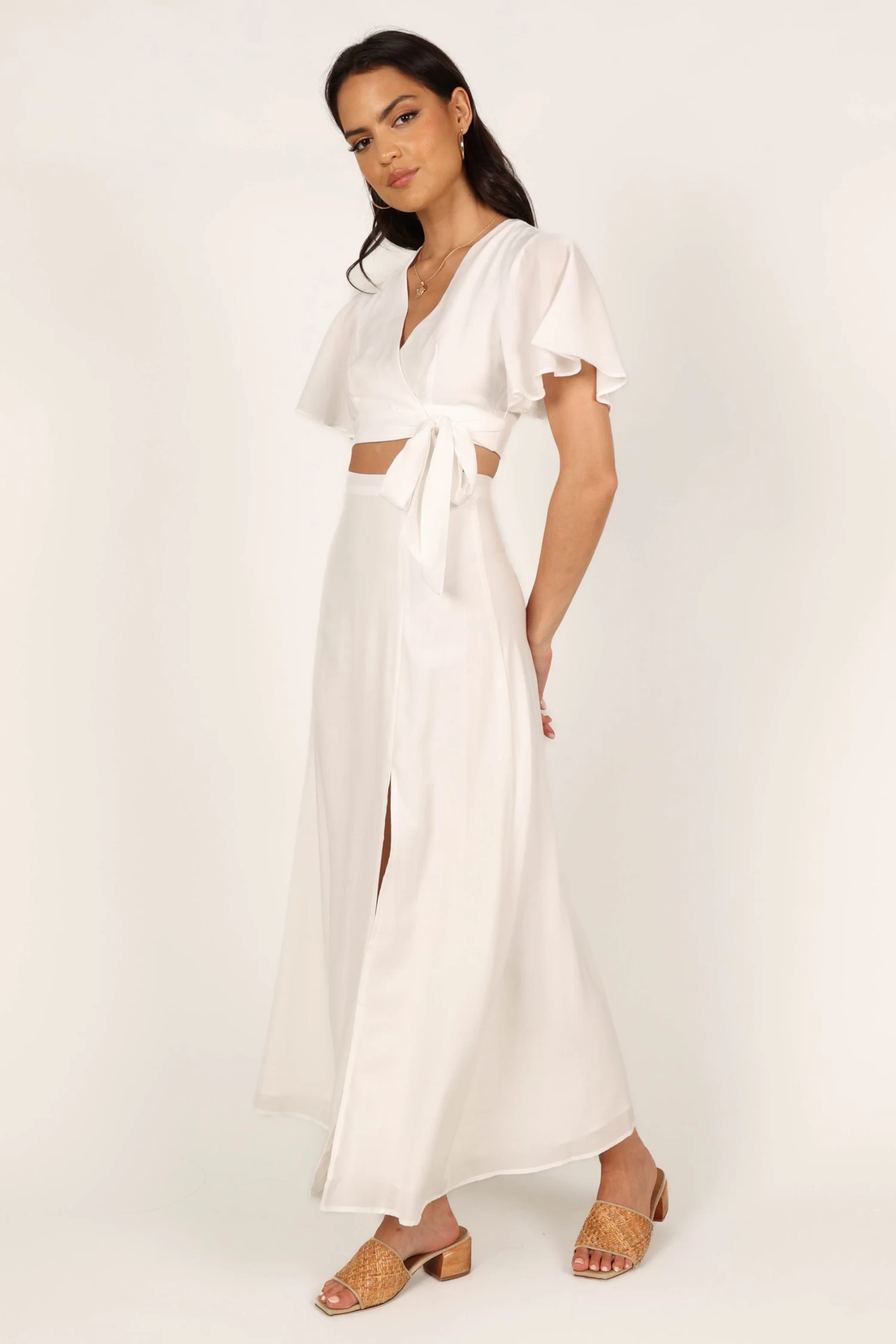 Alaia Wrap Skirt Two Piece Set - White - Image 4