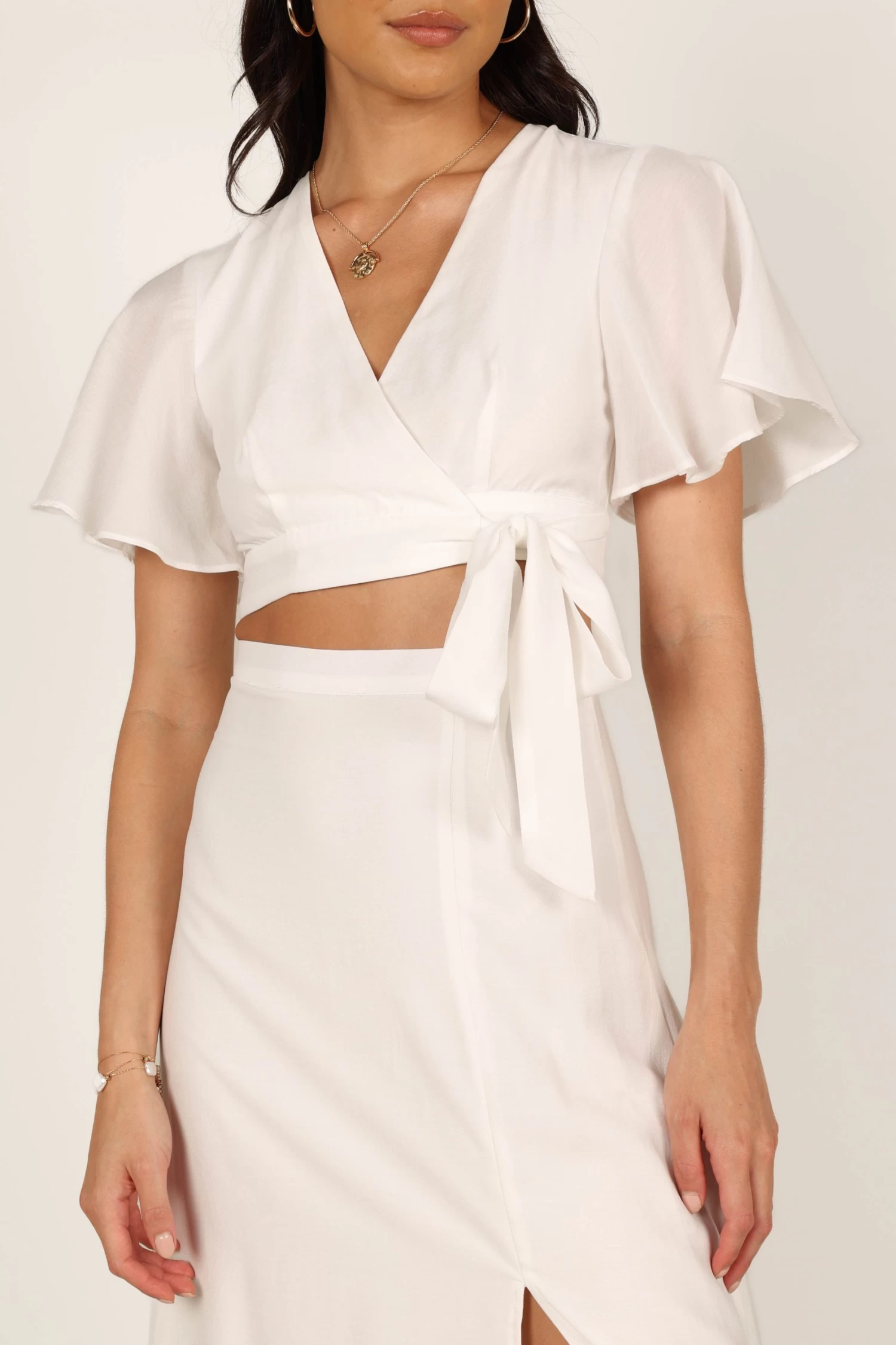 Alaia Wrap Skirt Two Piece Set - White - Image 5