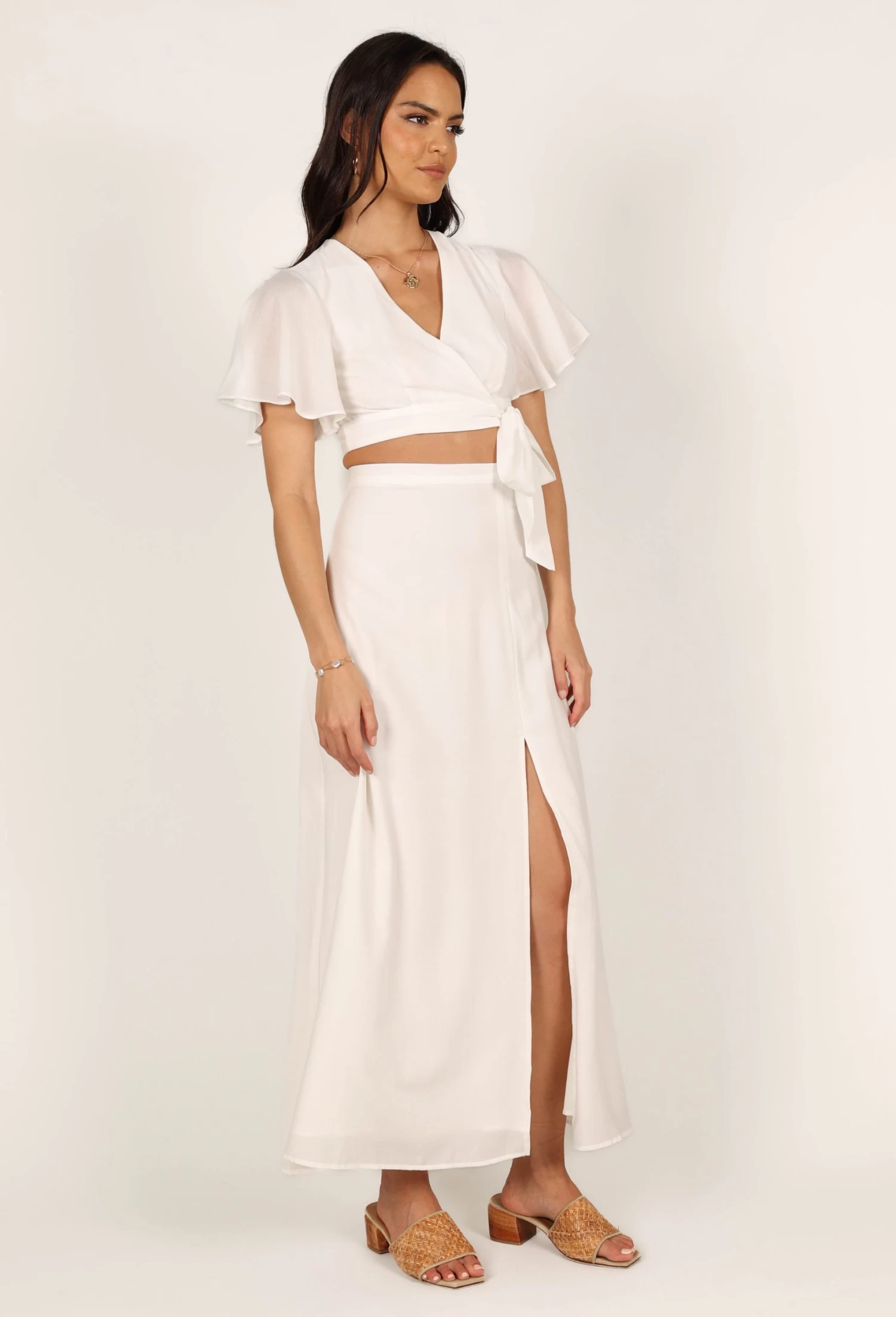 Alaia Wrap Skirt Two Piece Set - White - Image 8