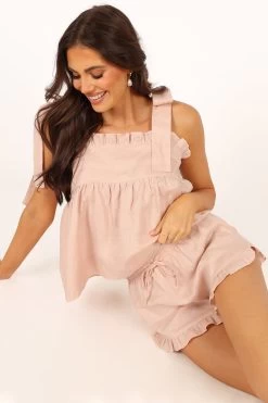 Libby Linen Frill Set - Blush
